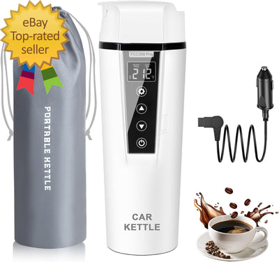 Car Electric Kettle: 12V/24V Portable Water Boiler Heated Travel Mug,Multiple