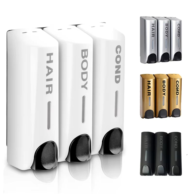 Single/Double/Triple 350Ml Soap Dispenser Wall-Mount Shower Bath Shampoo Dispenser Liquid Soap Container Bathroom Accessories