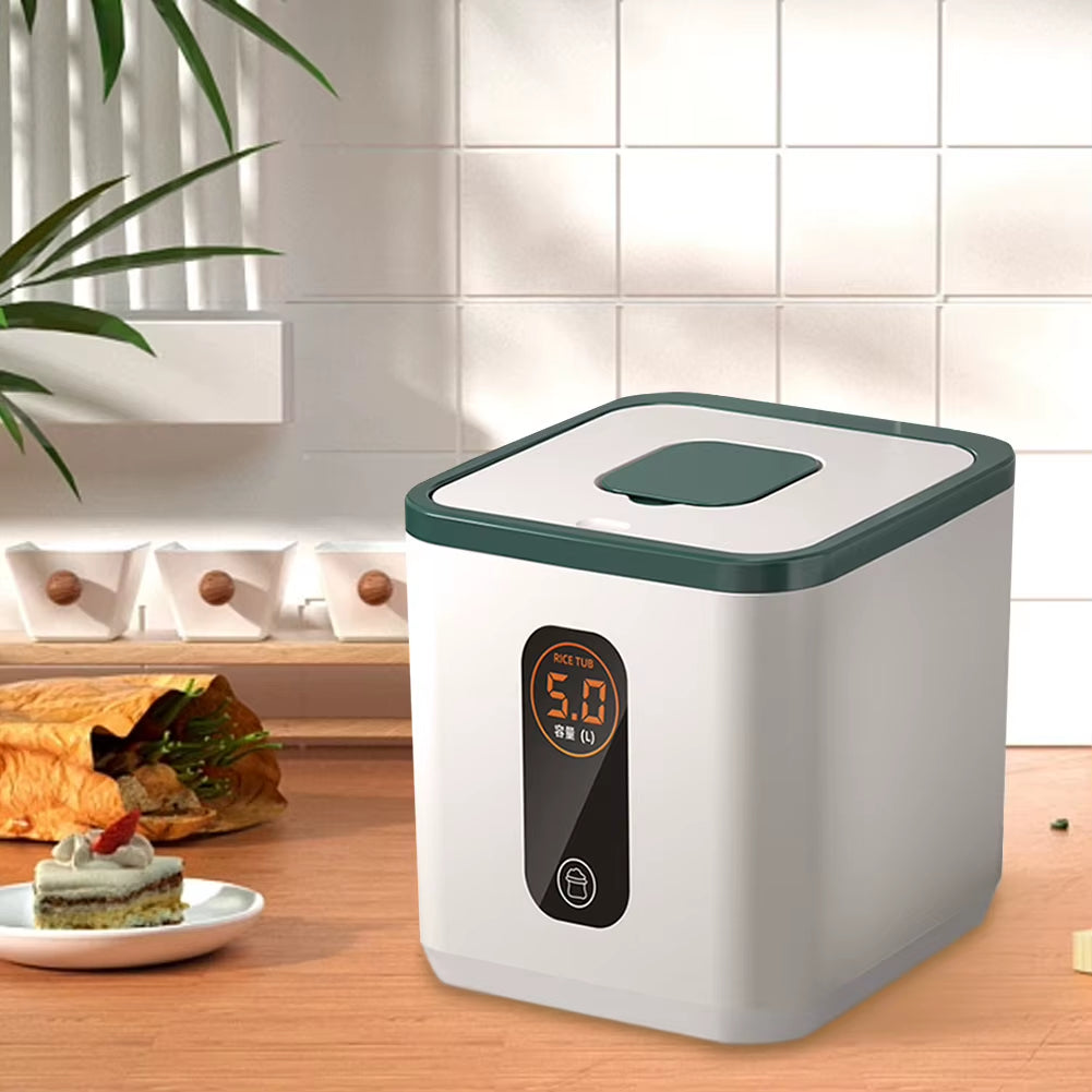 5KG Household Rice Dispenser with Measuring Cup Rice Moistureproof Airtight Storage Container for Kitchen Organization