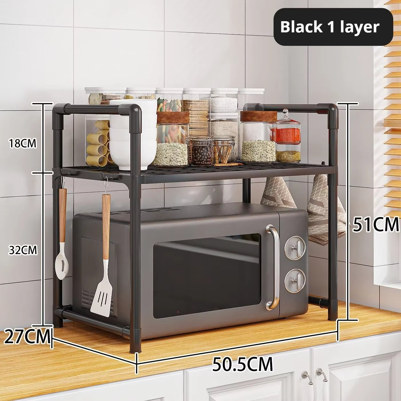 Microwave Shelf Condiment Organizer Shelf Multi-Layer Kitchen Storage Rack Simple Countertop Organizer Kitchen Accessories
