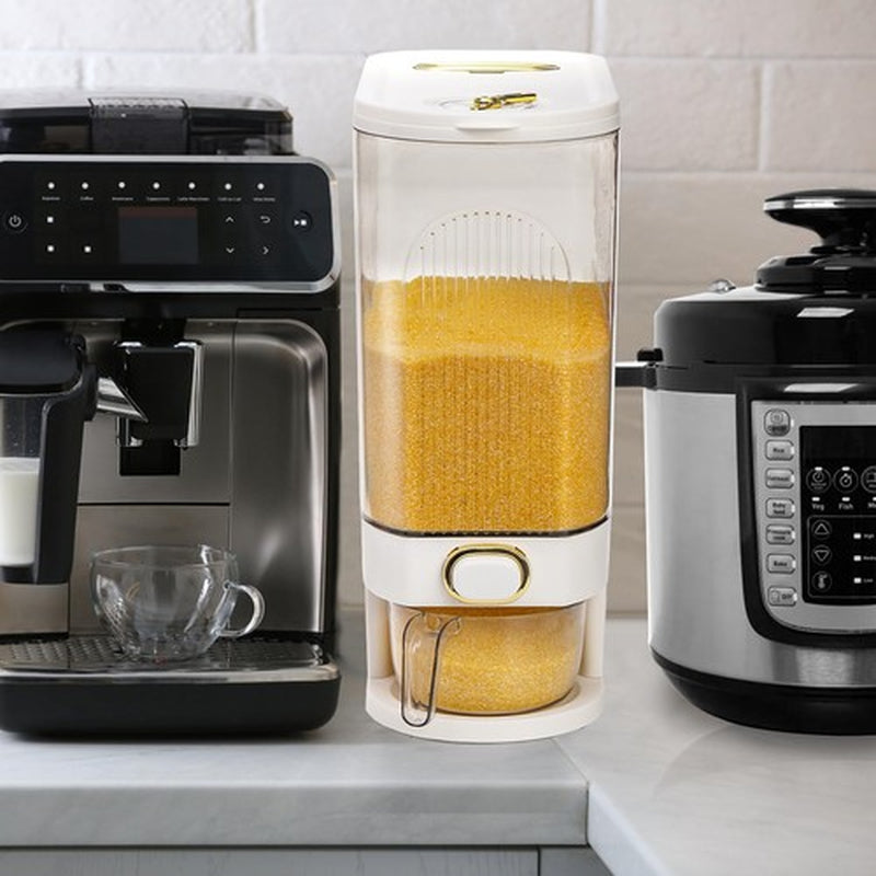 Clear Rice Holder Dispenser 22 Lbs Large Grain Storage Container with Measuring