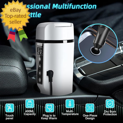 Car Electric Kettle: 12V/24V Portable Water Boiler Heated Travel Mug,Multiple