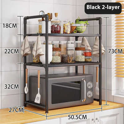 Microwave Shelf Condiment Organizer Shelf Multi-Layer Kitchen Storage Rack Simple Countertop Organizer Kitchen Accessories