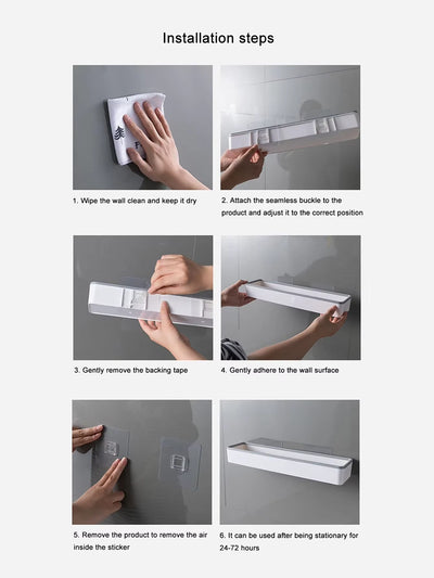 1Pc Toilet Bathroom Storage Cabinet Rack Wall Hanging Hole Free Multifunctional Artifact above Toilet Rack White Shelf Organizer