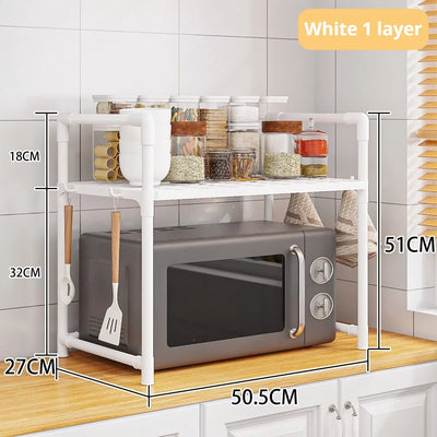 Microwave Shelf Condiment Organizer Shelf Multi-Layer Kitchen Storage Rack Simple Countertop Organizer Kitchen Accessories