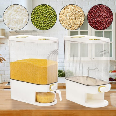Clear Rice Holder Dispenser 22 Lbs Large Grain Storage Container with Measuring