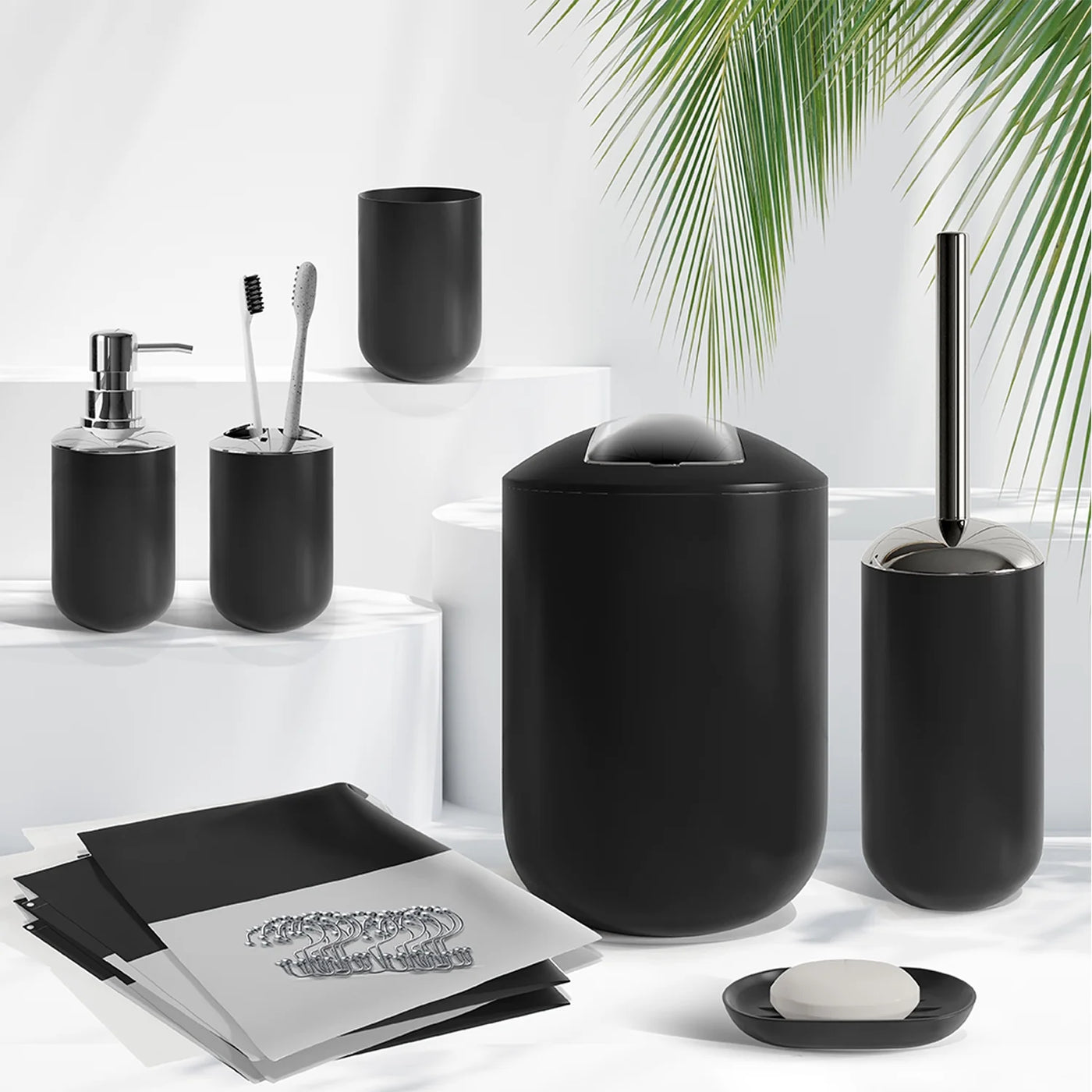 20 Piece Bathroom Accessories Set, Black Bathroom Decor Set
