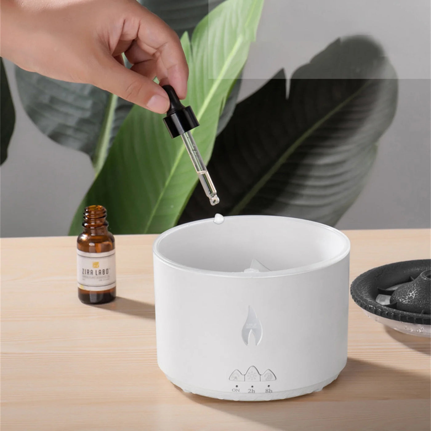 Flame Humidifier Mute Aromatherapy Machine Bedroom Lighting Large Fog Volume Air Purification Diffuser Aromatherapy Machine