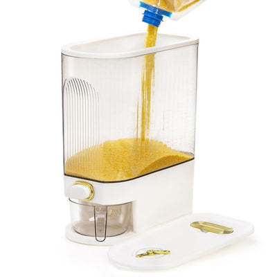 Clear Rice Holder Dispenser 22 Lbs Large Grain Storage Container with Measuring