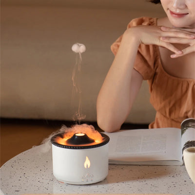 Flame Humidifier Mute Aromatherapy Machine Bedroom Lighting Large Fog Volume Air Purification Diffuser Aromatherapy Machine