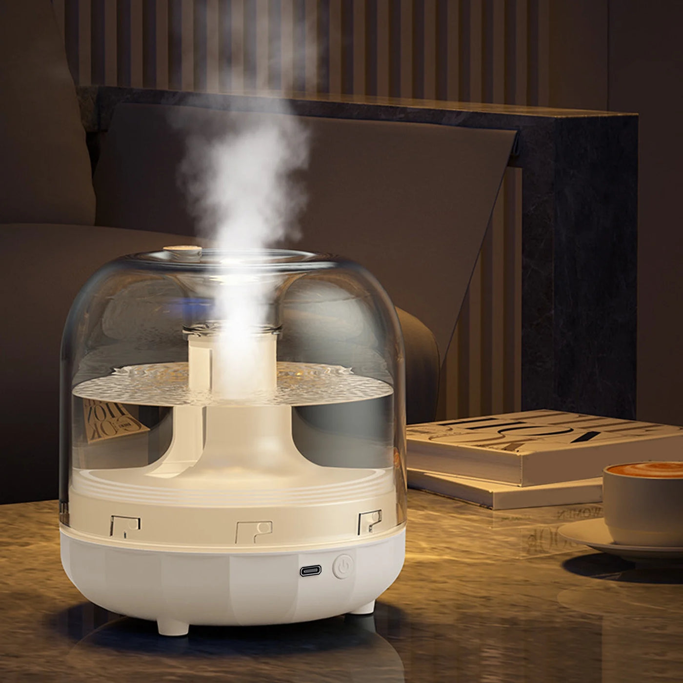 Rvasteizo USB Humidifier with Colorful, Large Capacity 500ML Quiet Cool Mist Humidifier for Bedroom and Office, Plants, Easy to Clean