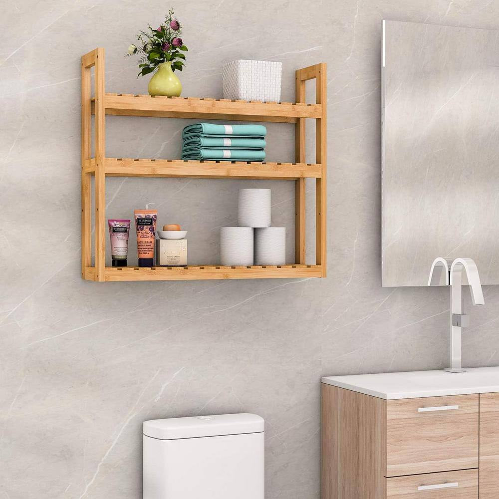 23.62 In. W X 21.26 In. H X 5.91 In. D Bathroom Shelves over the Toilet Storage, Wall Mounted with Adjustable Shelves