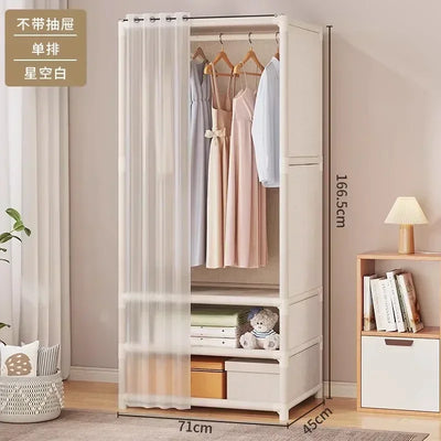 Large Capacity Portable Wardrobe Durable Assembly Closet Bedroom Clothes Organizer Sturdy Dustproof Storage Wardrobe