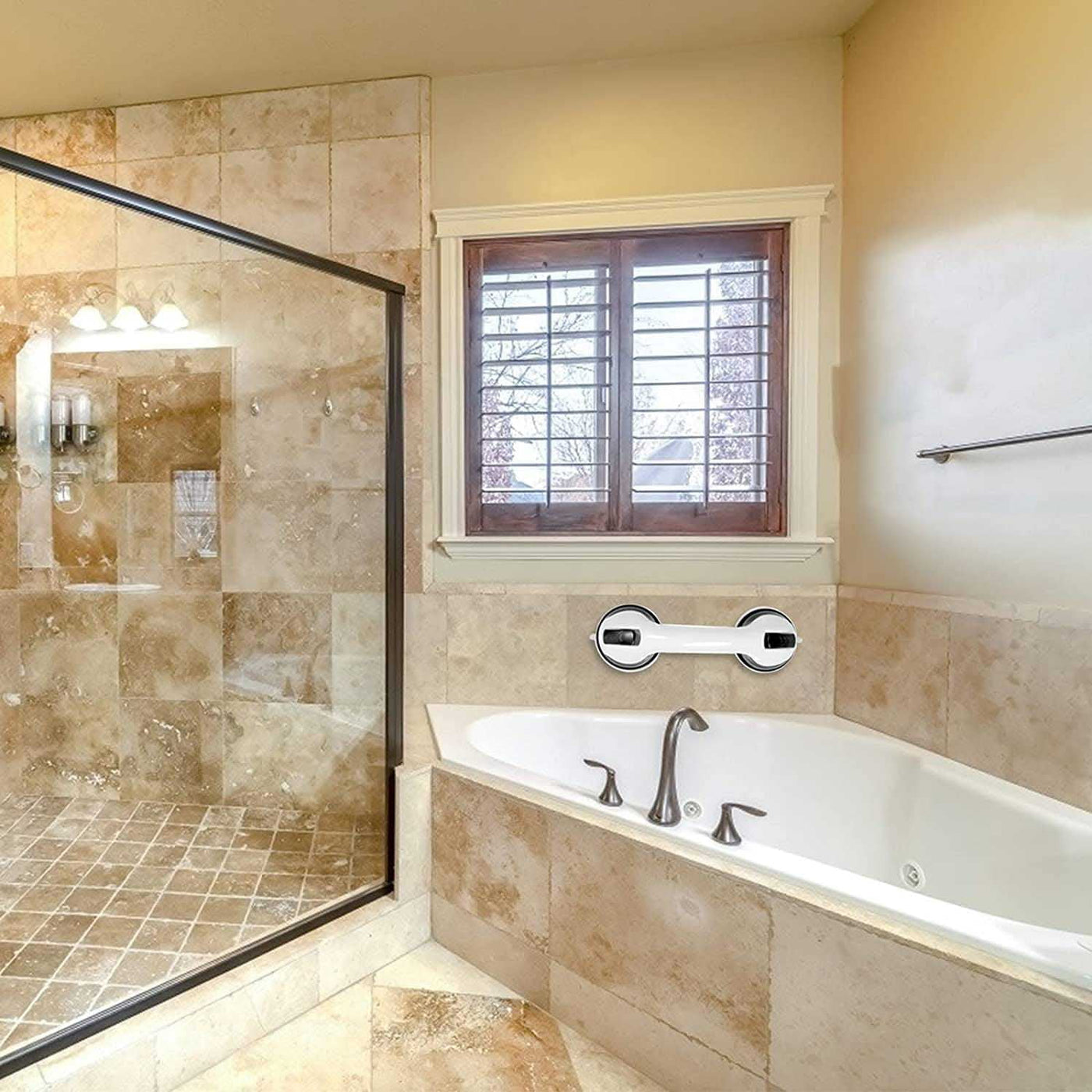 Shower Handle 2 Pack Grab Bars for Bathroom Shower Handle with Strong Hold Suction Cup Grip Grab in Bathroom Bath Handle Grab Bars for Bathroom Safety Grab Bar ( 12 Inch )