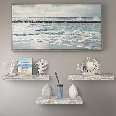 Floating Shelves - 3 Pack 16 Inch Rustic Wall Shelves for Bedroom, Kitchen, Living Room, Bathroom Shelves, Home Decor, Office - Floating Shelf for Trophy, Books, Frames, Toilet Paper